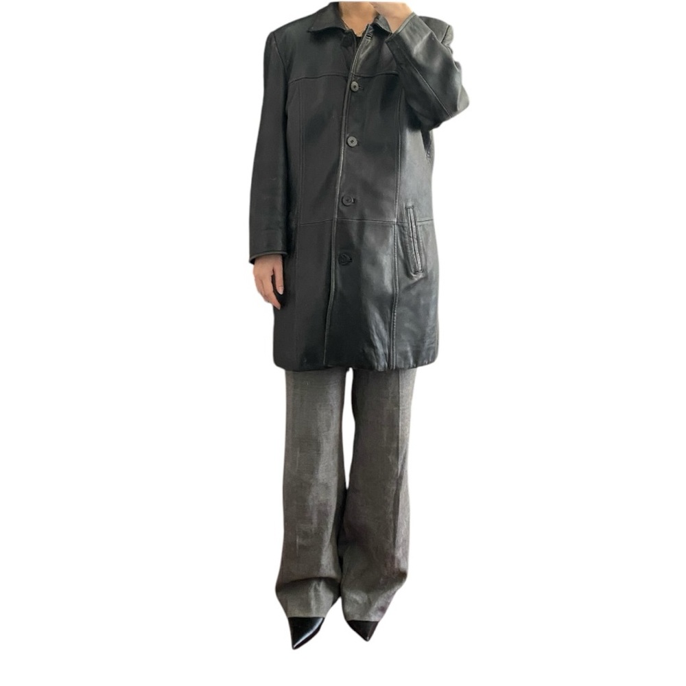 Danier Black Leather 3/4 Jacket Size L